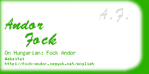 andor fock business card